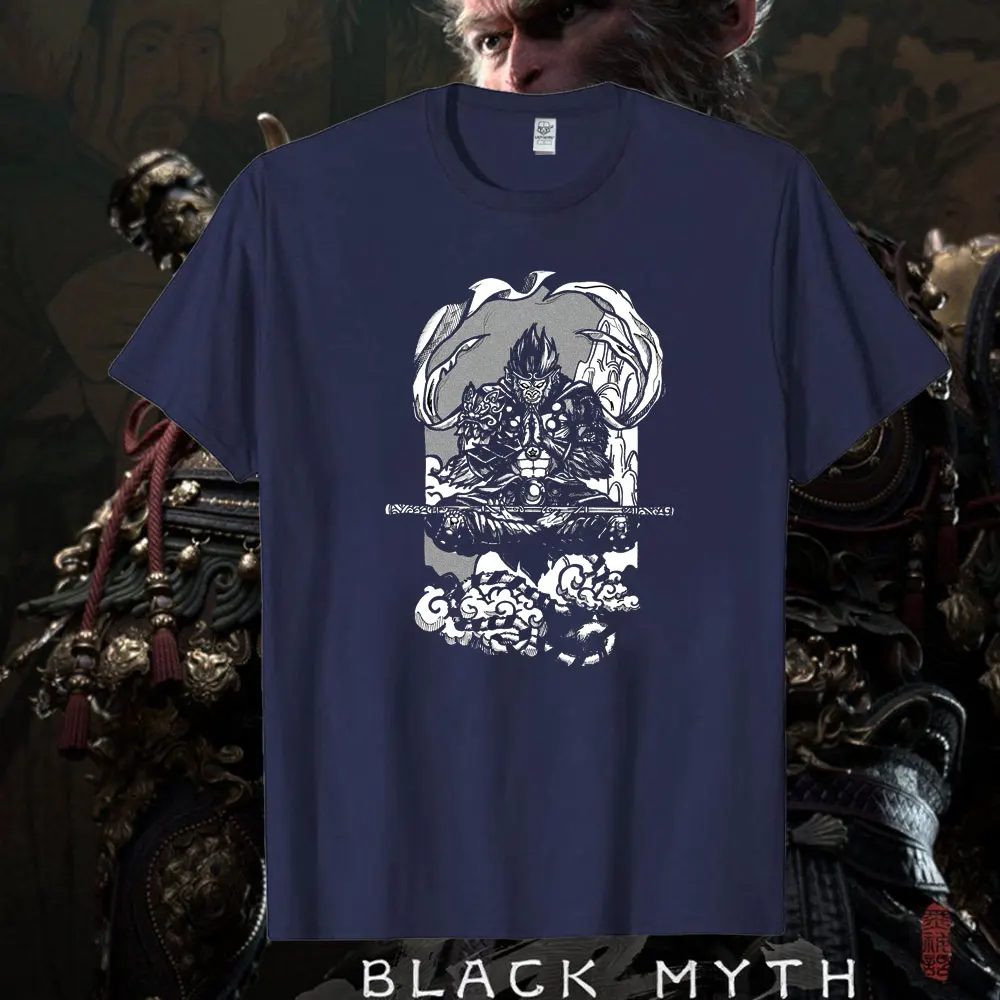 Black Myth WuKong Game Live Men Cotton T Shirts 6 Eared Macaque Graphic Unisex Tops Summer Streetwear Game Player TShirts