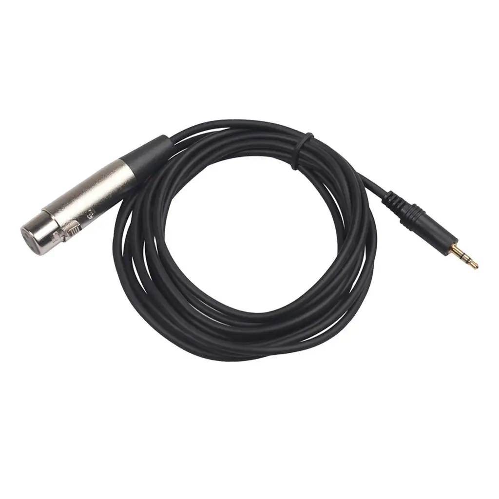 1/8 Inch 3.5mm Male to XLR 3 Pin Female Stereo Cable for MP3, Smartphone, Amp, Computer, Speakers (Black)