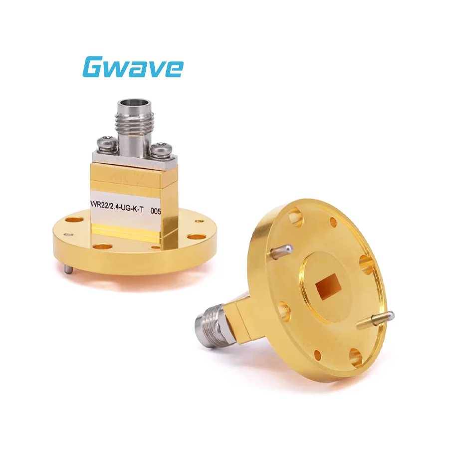 WR-22 To 2.4mm Female Straight Waveguide To Coax Adapters With UG-383/U Flange 33 - 50GHz