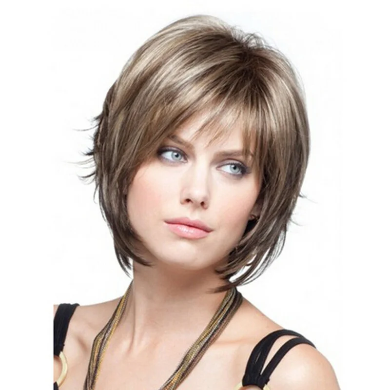 

Новые женские пушистые коричневые парики с короткими волосами