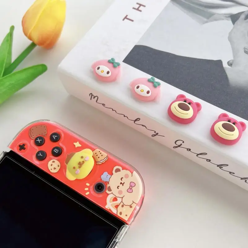 2023 New Switch Silica Gel Rocker Cover Sanrio My Melody Cinnamoroll Ns Lite Rocker Cap Protective Case Handle Oled Cartoon Cute