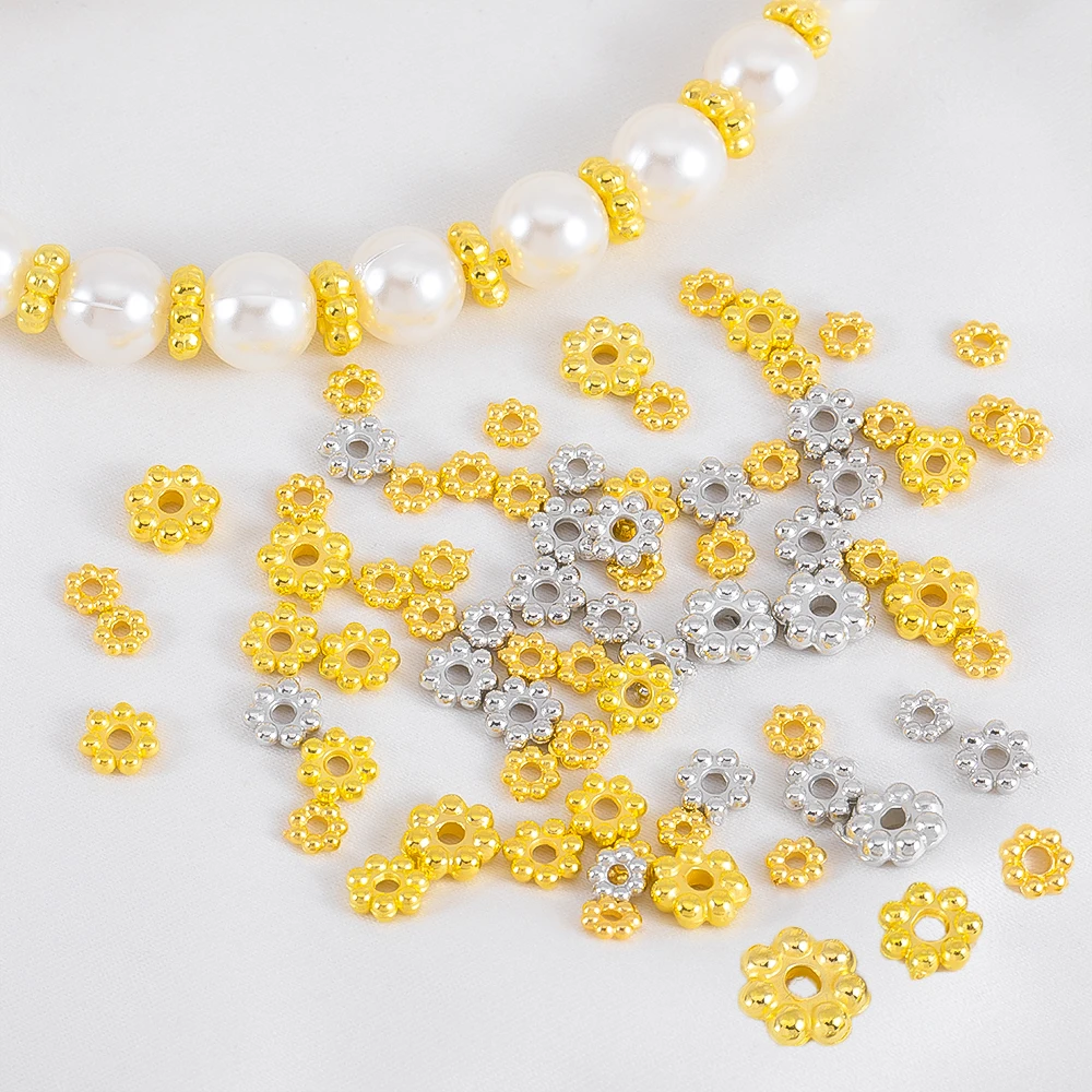 200pcs/lot 4mm 5mm 6mm Plum Blossom Bead Caps Flower Spacer Beads Charms for DIY Jewelry Bracelet Necklaces Earrings Accessories
