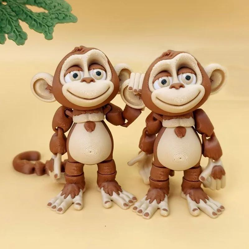 3D Printed Climbing Monkey Toy, Full Body Articulated Movable Joints Model, Creative Animal Handicraft Ornament, Gift for Collec