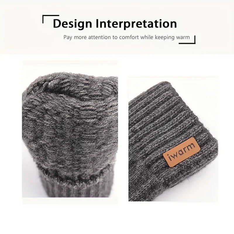 Winter Warm Cycling Gloves  DROPSHIPPING  Alpaca Wool Gloves Full Finger Touchscreen Cashmere Thickening Knitted Driving Gloves image 2