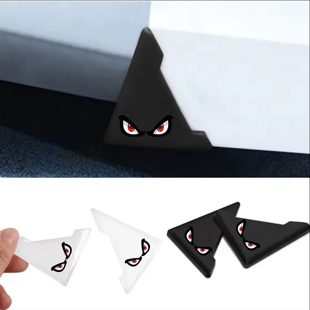 Cartoon Anti-Collision Stickers for Car Door Corners, Red and White Devil Eye Door Edge Scratch Protection Strips, Door Opening Protection Gadget