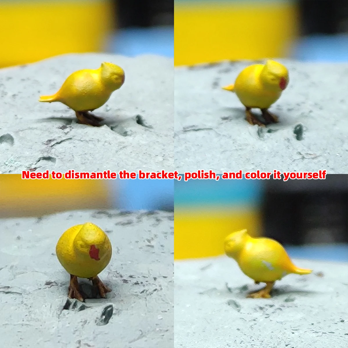 3D-Harz-Miniatur-Set mit Hahn, Henne und Küken, Maßstabsgetreues Tiermodell, Architektur-Diorama-Dekoration Passend für 1/35 1/48 1/64 1/72 – Detail 3