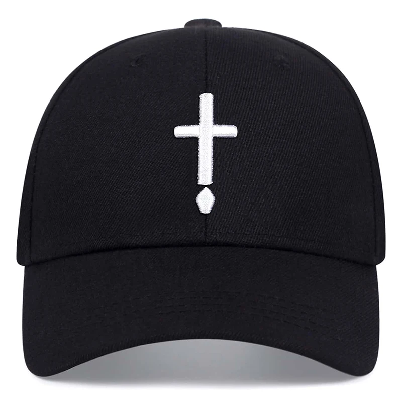 Unisex Einfache Baseballkappen mit Kreuz- und Wassertropfen-Stickerei für Frühling und Herbst, Verstellbare Freizeitmütze, Sonnenschutzhut – Detail 4