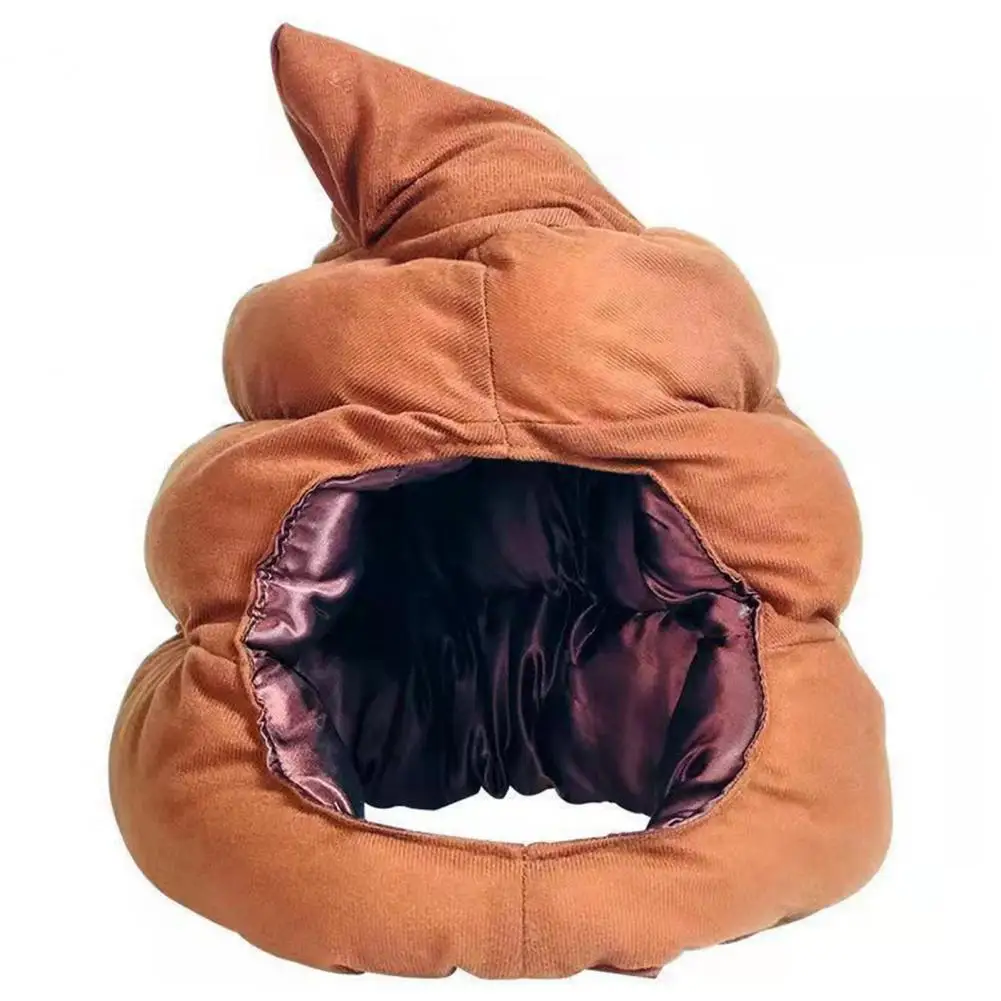 Funny Fake Poop Funny Plush Hat Winter Warm Hat for Funny Cosplay Dress-up Windproof Headgear Photography Prop with Unique Shape