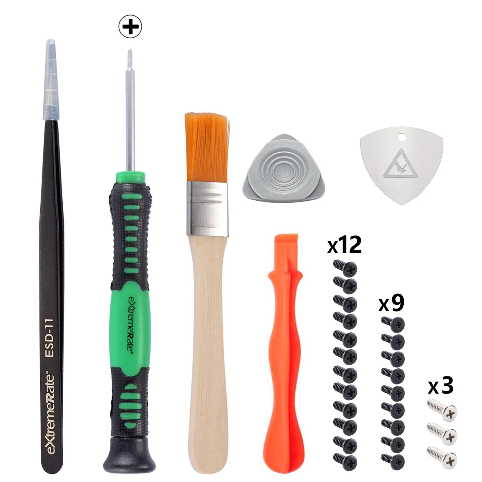 eXtremeRate Cross Screwdriver Repair Kits with Spare Screws Tweezers Prying Tool ＆ Cleaning Brush for PS5 Controller