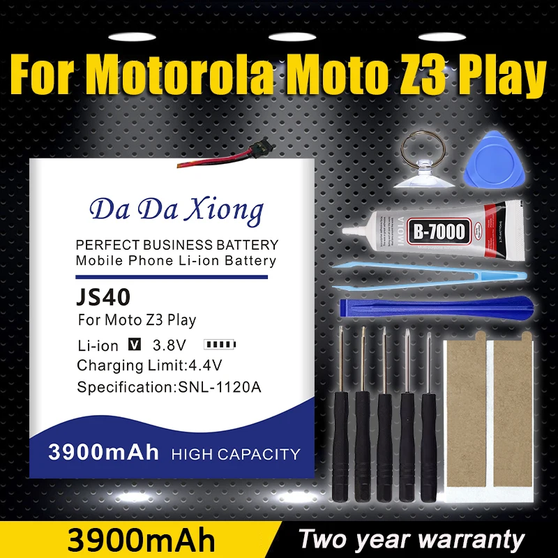 100% New JS40 3000mAh Battery For Motorola Moto Z3 Play XT1929-1 XT1929-4 XT1929-5 XT1929-6 XT1929-8 Phone Batteries+Tools