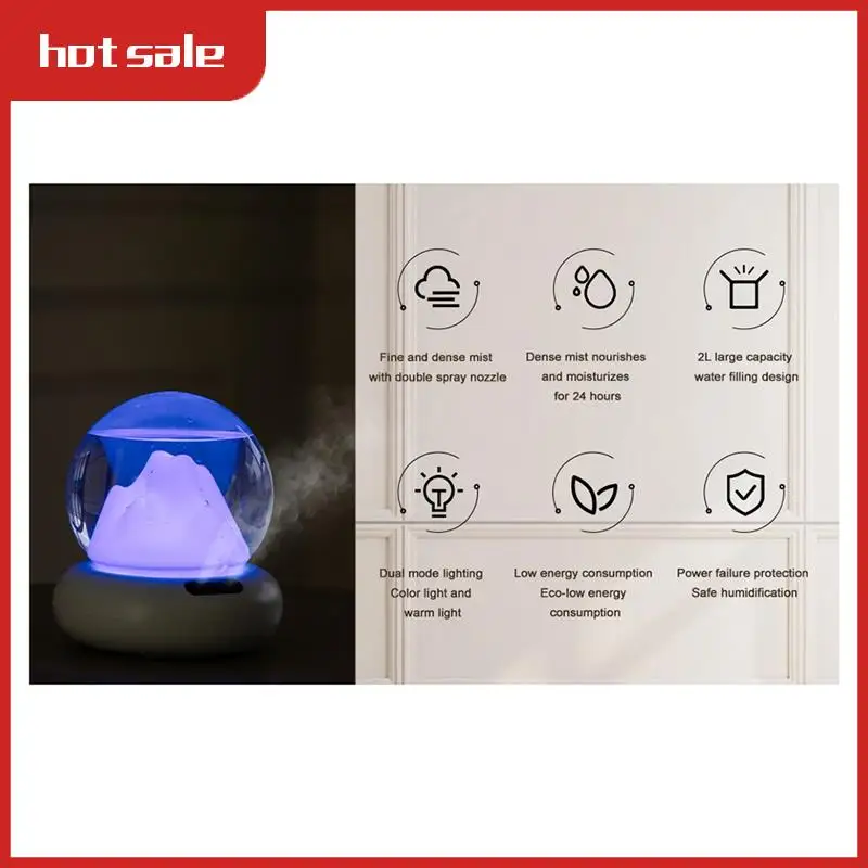 

1 Piece Cool Mist Humidifiers 2L Mountain Shadow Humidifier 2Mist Mosdes Auto-Shut Off Humidifiers For Bedroom