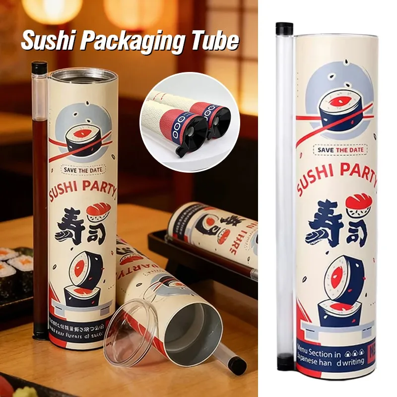 2pcs Sushi Paper Tube Push Pop Mold DIY Roller Kit for Home Cuisine Packaging Tool Mold Sushi Maker Tool Decoration Accessories