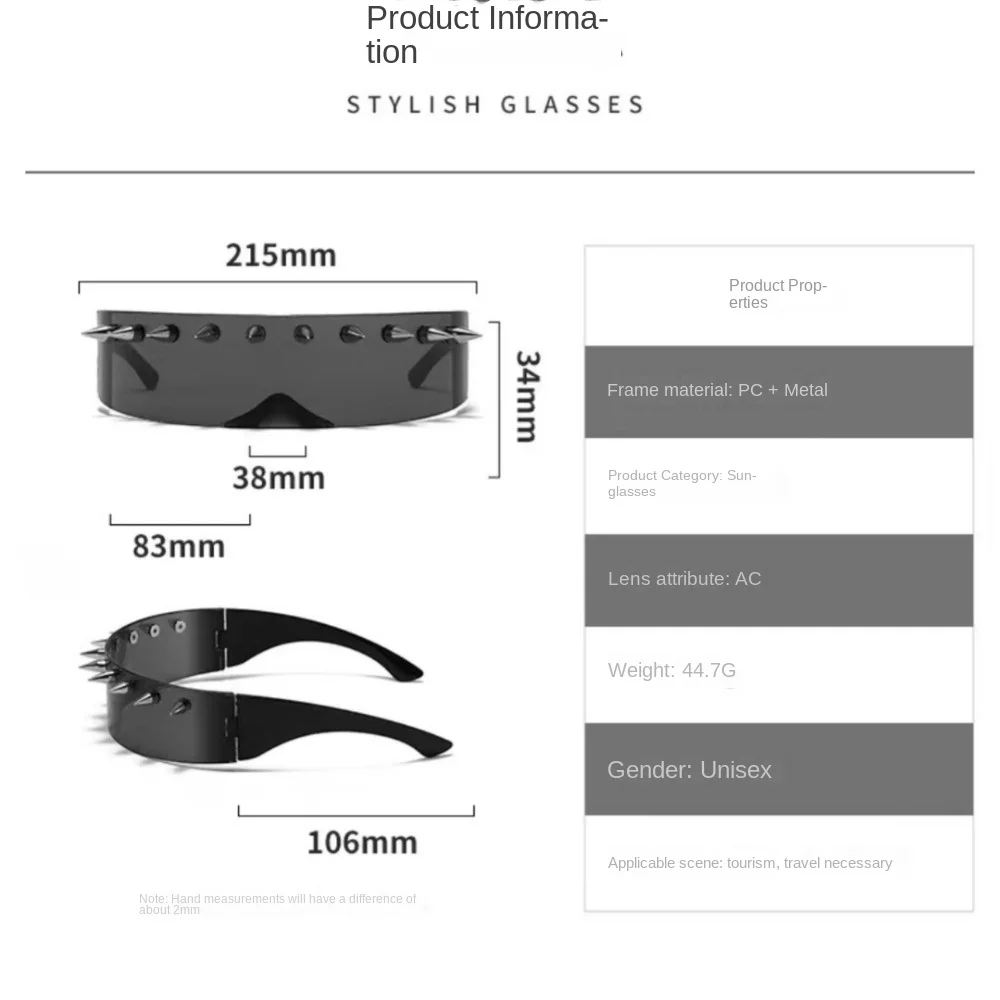 نظارات Steampunk Punk Gothic نظارات مضحكة للحفلات سايبر نظارات تنكرية للتصوير في الشوارع نظارات شمسية جديدة للرجال #6