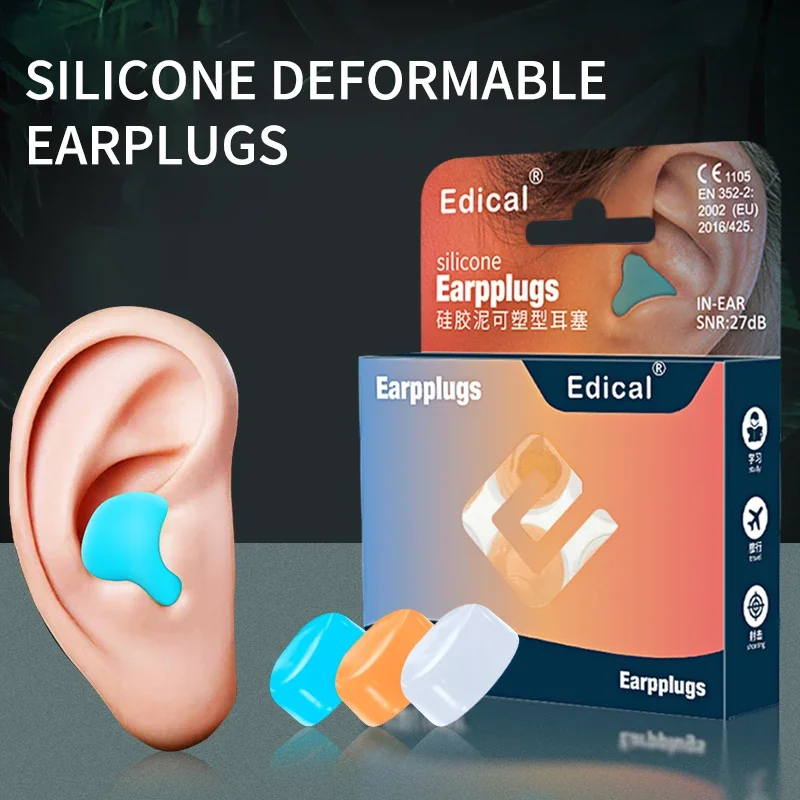 Silicone Ear Plugs Protection Sleeping Reusable Ear Plugs Noise Reduction Sleep Anti Canceling Sound Insulation Health Care