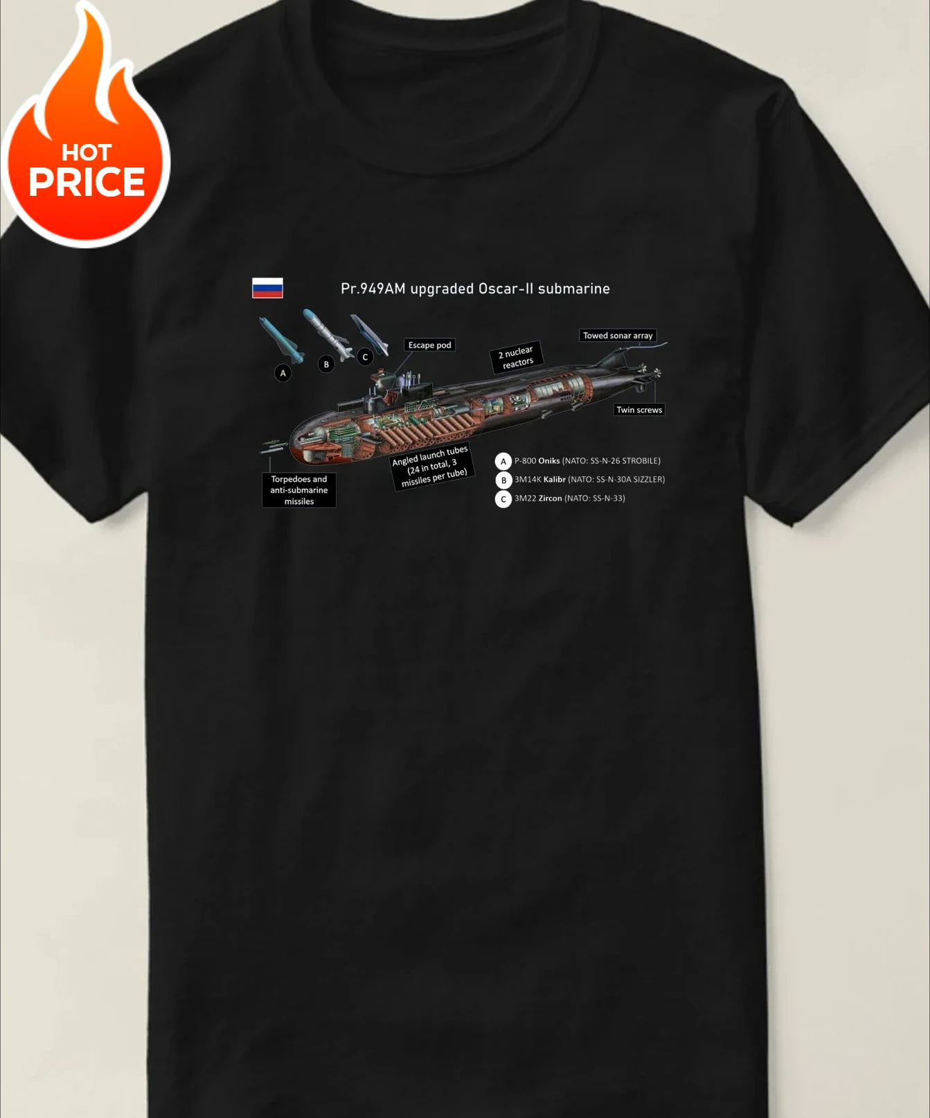 Футболка российской морской пехоты Oscar II Class Nuclear-Powered Cruise Missile Submarine. Повседневная футболка из 100% хлопка, свободный верх, размер S-3XL