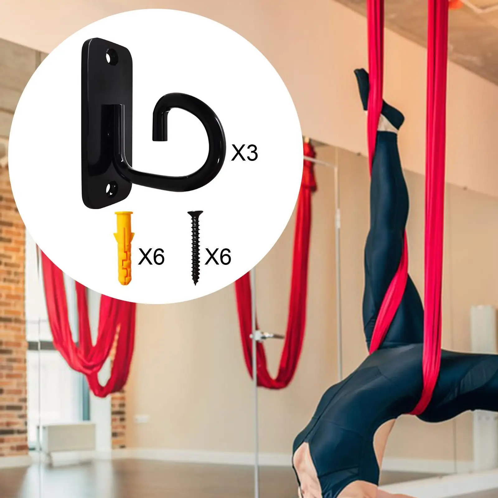 3x Wall Mount Workout Anchors Resistance Bands Wall Anchors for Home Gym