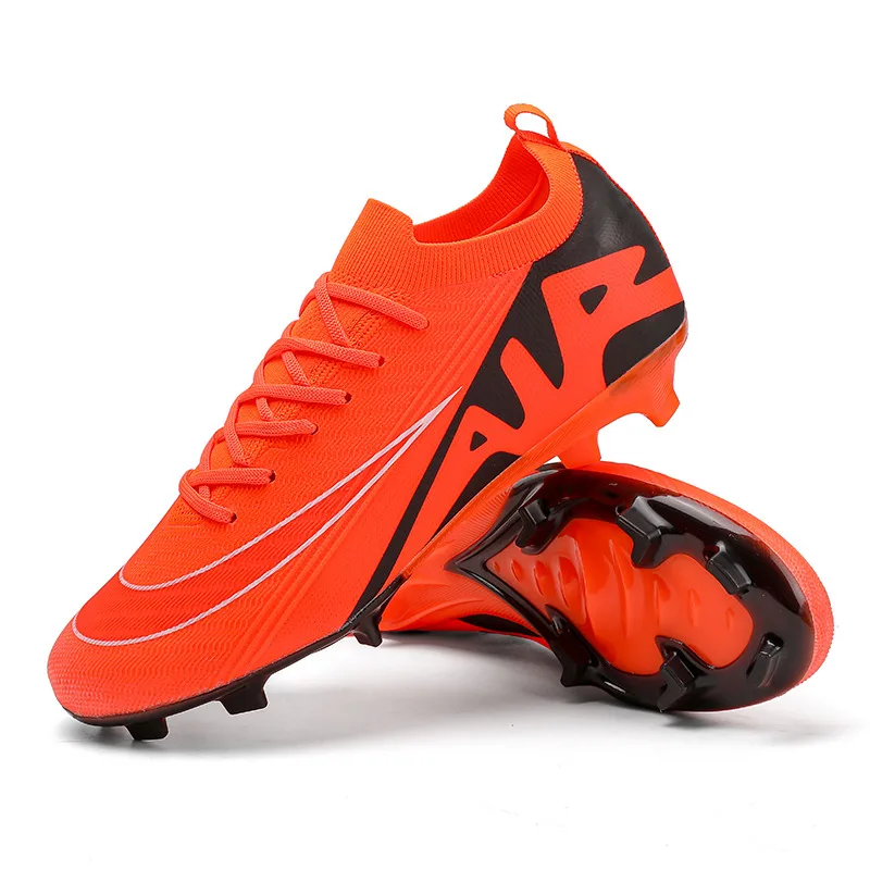 Orange Football Shoes For Men Comfy Lightweight Men Soccer Training Shoes Cushiong Society Soccer Cleats Man zapatos de futbol