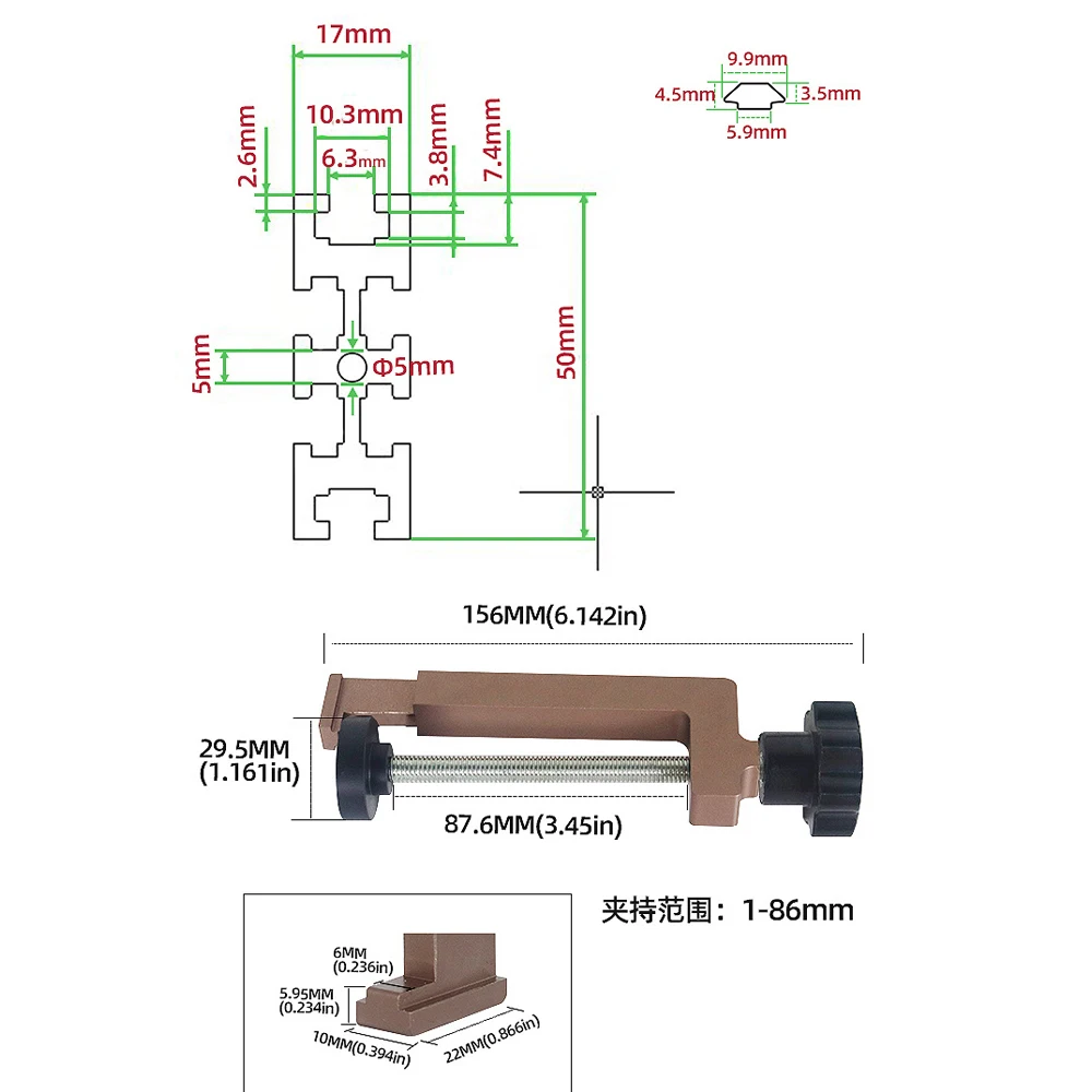 Bracket Trimming Machine Milling Grooving Engraving  Rail Adjustable Backing Woodworking DIY Auxiliary  Rail Bracket