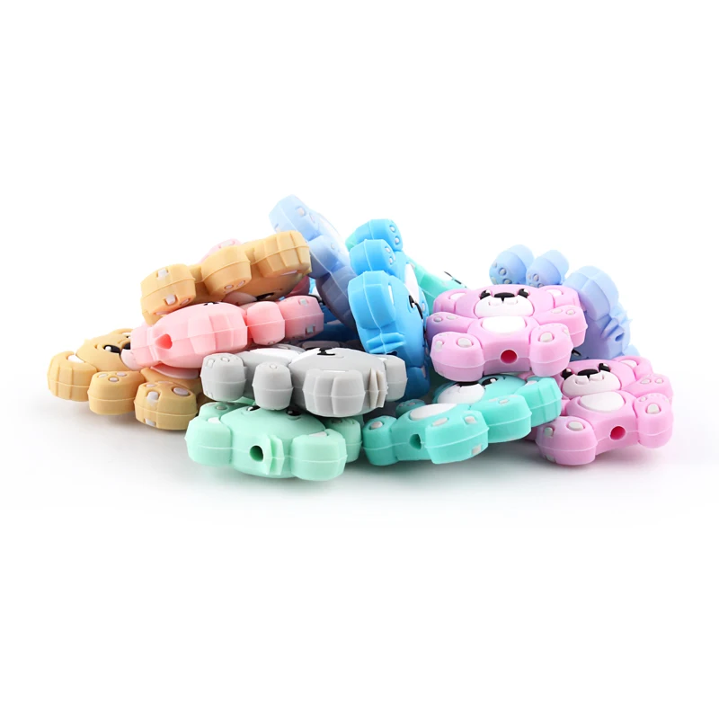 5/20/50pcs Silicone Beads Bears Cartoon Focal Beads DIY Keychain   Bracelets Pendant Beaded Pen Accessories For Jewelry Making