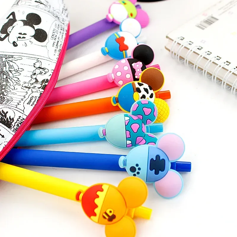 Imagem -04 - Disney-bonito Mickey Mouse Caneta Gel Conta Mão Preto Assinatura Escritório Pen Estudantes da Escola Kawaii Escrita Stationer 10 Pcs