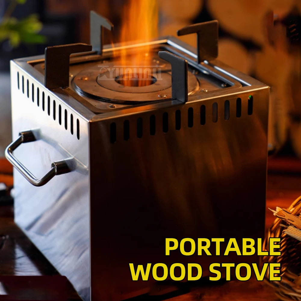 2025 버전 장작 버너 캠핑 치열한 화재 스토브 안뜰 요리 스토브 휴대용 바베큐 버너