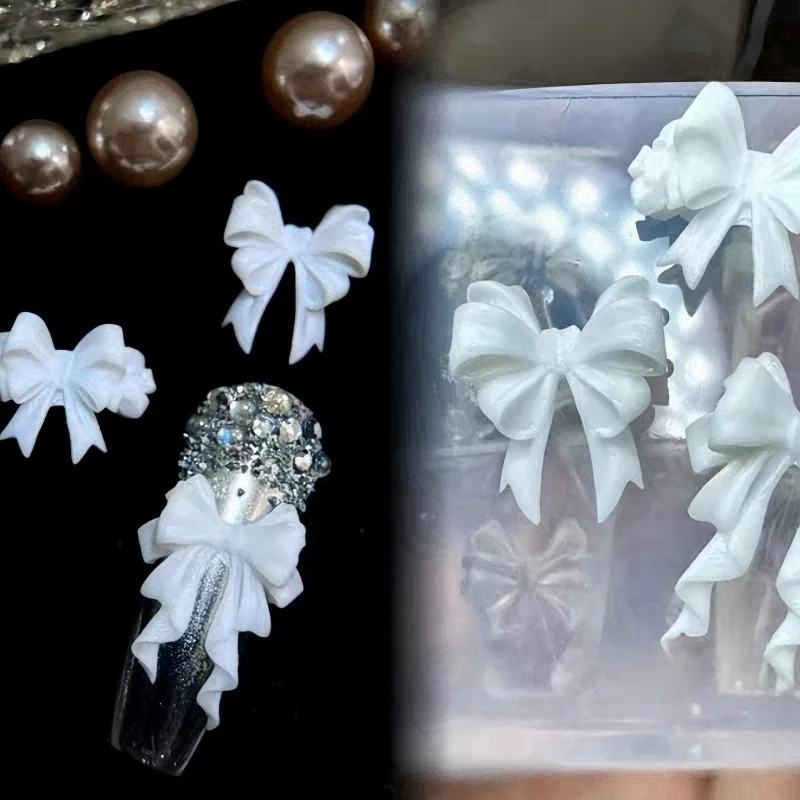 1Pc DIY Design Silicone Decorated Nail Art Templates Nails Mold Bow 3D Acrylic Mold Nail Art Decorations