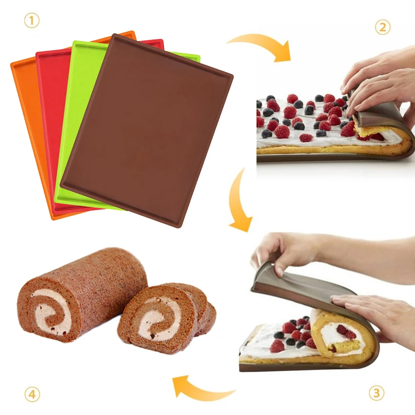 

Silicone Baking Mat Cake Roll Pad Molds Macaron Swiss Roll Oven Mat Non-stick Baking Pastry Tools Kitchen Gadgets Accessories