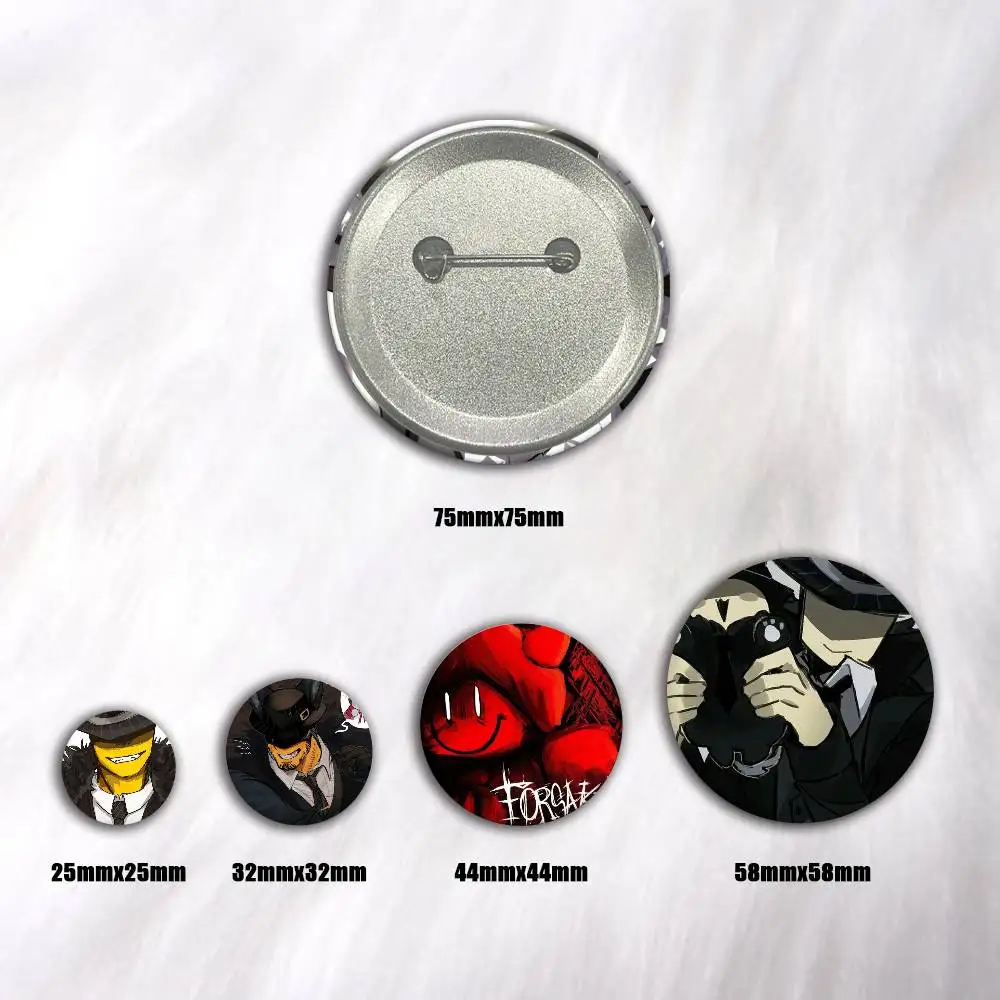 Forsaken Mafioso Badge On Backpack Accessories Manga Icons Pins Round Cartoon Brooches For Clothes Bag Decor Gifts