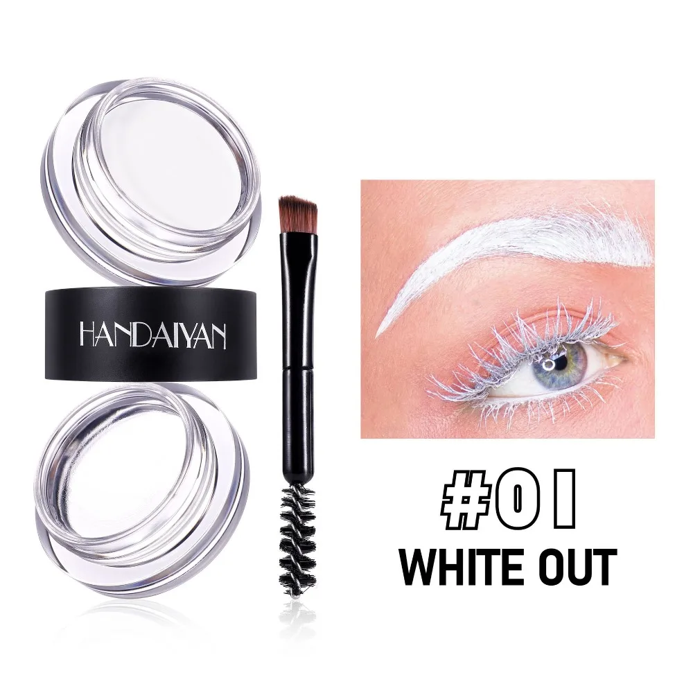 Gel per sopracciglia impermeabile 2 in 1 Tinta per sopracciglia e cera fissante Tenuta a lunga durata per sopracciglia piene definite Trucco quotidiano Colori multipli