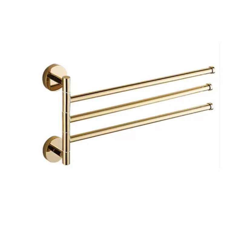 Nowe i krótkie 2-4 obrotowe wieszaki na ręczniki miedziane naścienne 32cm ręcznik łazienkowy wieszak na szynę złoty ręcznik łazienkowy wieszak do ręczników — zdjęcie 5