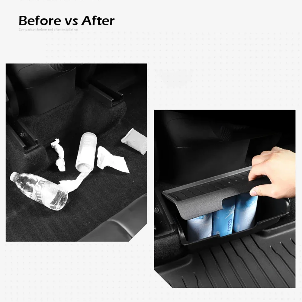 Organizer per Console centrale posteriore per Tesla Model Y TPE scatola portaoggetti per sedile posteriore con coperchio antiscivolo accessori per