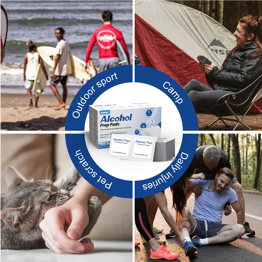 100 قطعة وسادات قطنية كحولية للاستعمال مرة واحدة للبشرة مطهر نظيف سيارة بالتفصيل مناديل تطهير الكحول تنظيف نظارات الهاتف