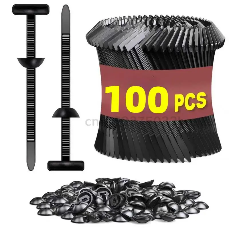 100-20PCS Self-locking Plastic Cable Ties Buckle Heavy Duty Zip Ties with Pin & Button Car Daily Repair Fastening Strap
