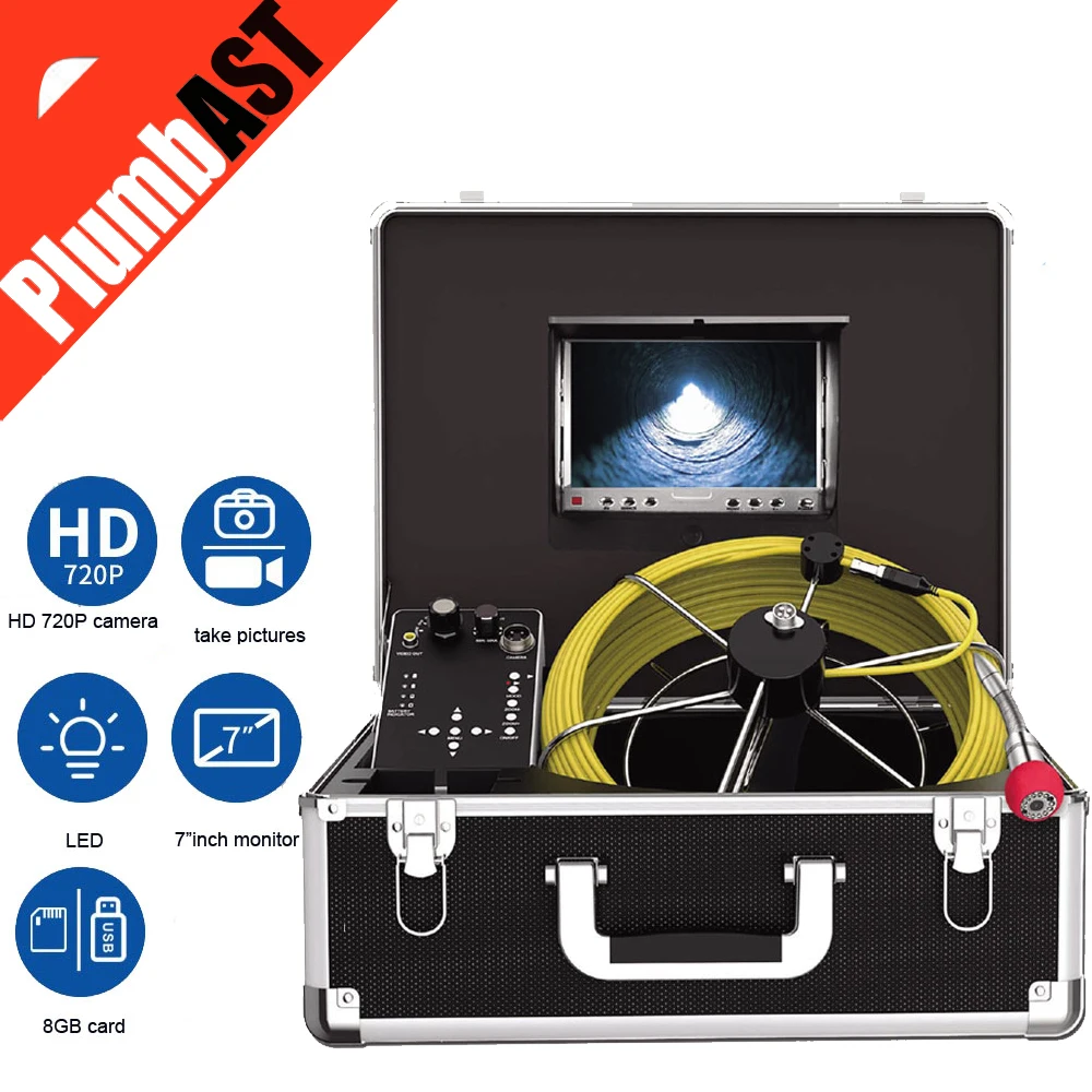 

23mm 17mm 1080P waterproof industrial endoscope underwater video system pipe wall inspection Sewer Camera kit with IPS monitor