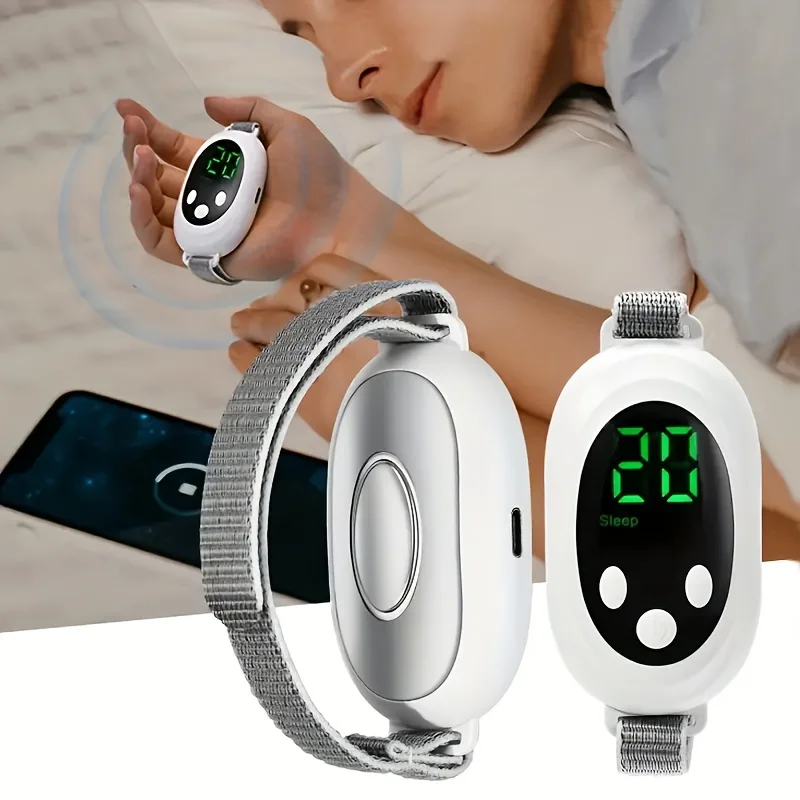 Dispositivo portátil para ayudar a dormir aparato, nuevo soporte de mano con carga USB, dos modos y 20 niveles de sueño ajustables, ayuda natural del sueño, mejora de la ansiedad, tratamiento del insomnio y los trastor