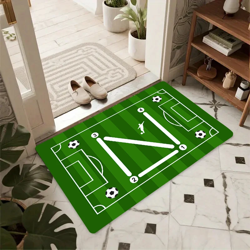 Durable Low Maintenance Doormat Retro Football Board Game Themed Floor Mat for Patio Front Entry Porch Home Decor Thanksgiving