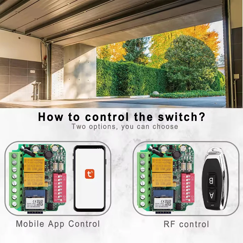 RX-Multi Tuya WIFI Garage Door Remote Control Receiver 2CH Controller For XT2 XT4 868 SLH LR Gate Remote Control