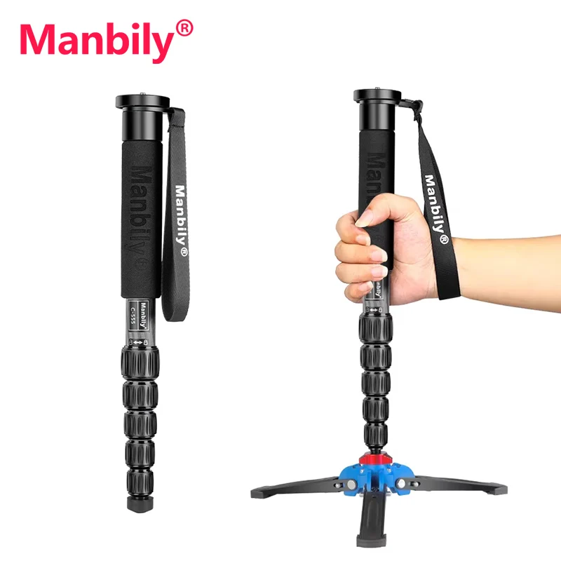 Manbily C-555 Carbon Fiber Monopod For Phone DSLR Camera Vlog Video Camcorder Portable  Photography Bracket Professional