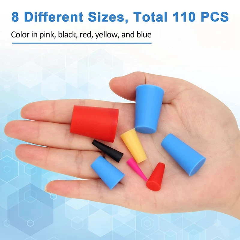 110PCS High-Temperature Resistant Rubber Stoppers Silicone For Hole Plugs, Spraying, Spraying