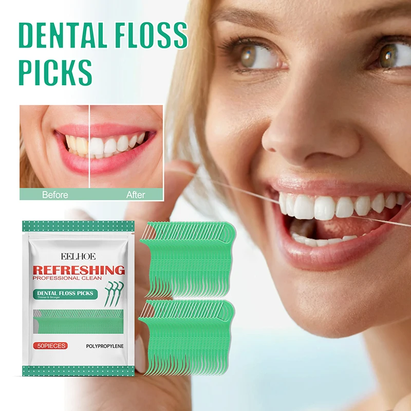 

Mint Floss Stick - Disposable Floss Cleaning Stick - Toothpick to Remove Plaque and Food Residue - Oral Cleaning