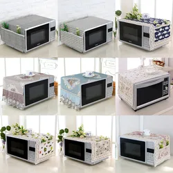 Microwave Oven Dust Cover Household Appliances Dust Cloth With Side Storage Bag Smooth Surface Waterproof Wear Resistance Covers