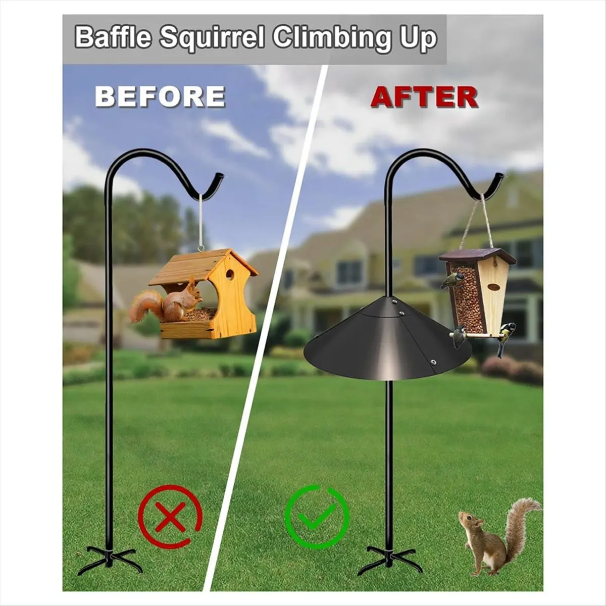 A20I Squirrel Baffle for Bird Feeder Pole, Outside Pole Mount Bird House Protecting Mask for Outdoor Shepherd'S Hook,14 Inch