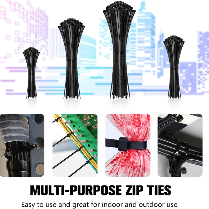 Nylon Zip Ties Ultra Strong Fastening Ring Plastic Binding Straps Extra Wide For Factory Household Farm Vehicle Cord Arrangement