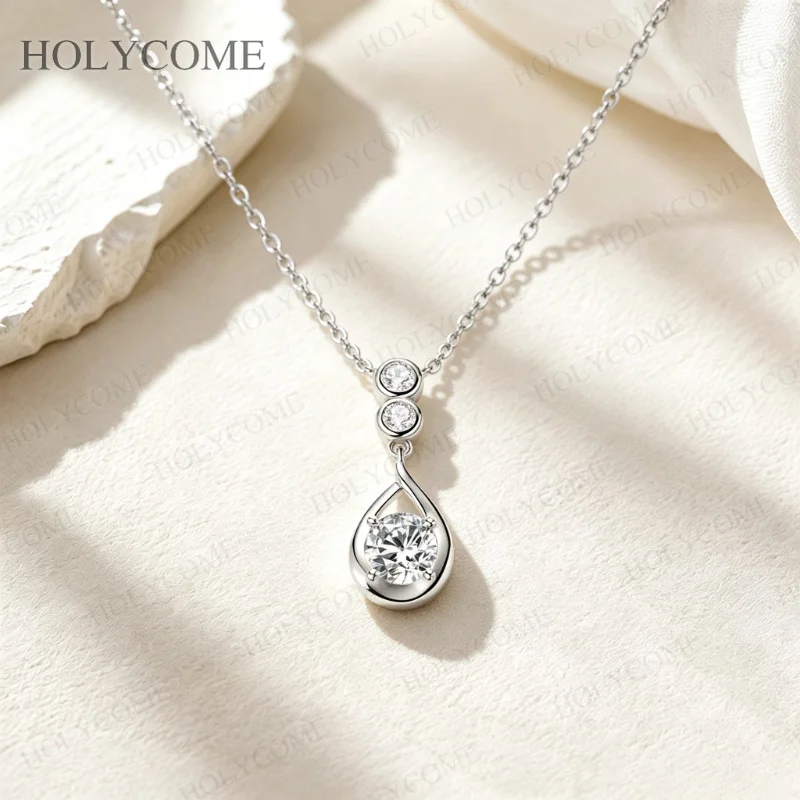925 Sterling Silber Halskette mit Moissanit für Damen, 18k vergoldeter Schmuckanhänger, Geschenk für Geburtstagsfeier, Schmuckgeschenk, Neu – Detail 9