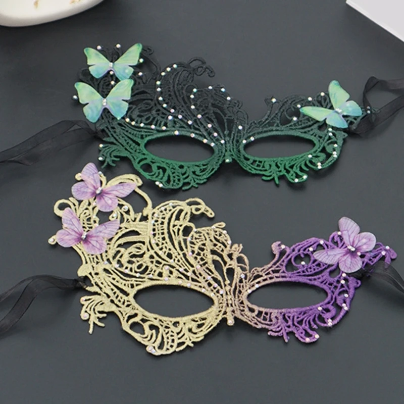 Femmes Sexy Lace Masquerade Mask Venetians Party Costumes Accessoires Half Face Cover Cosplay Props Eyemask pour les femmes