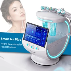 2024 Smart Ice Blue 7 in 1 Hydro Dermabrasion Facial Machine With Skin Analyzer Oxygen Jet Facial Cleaning Aqua Peel Machine