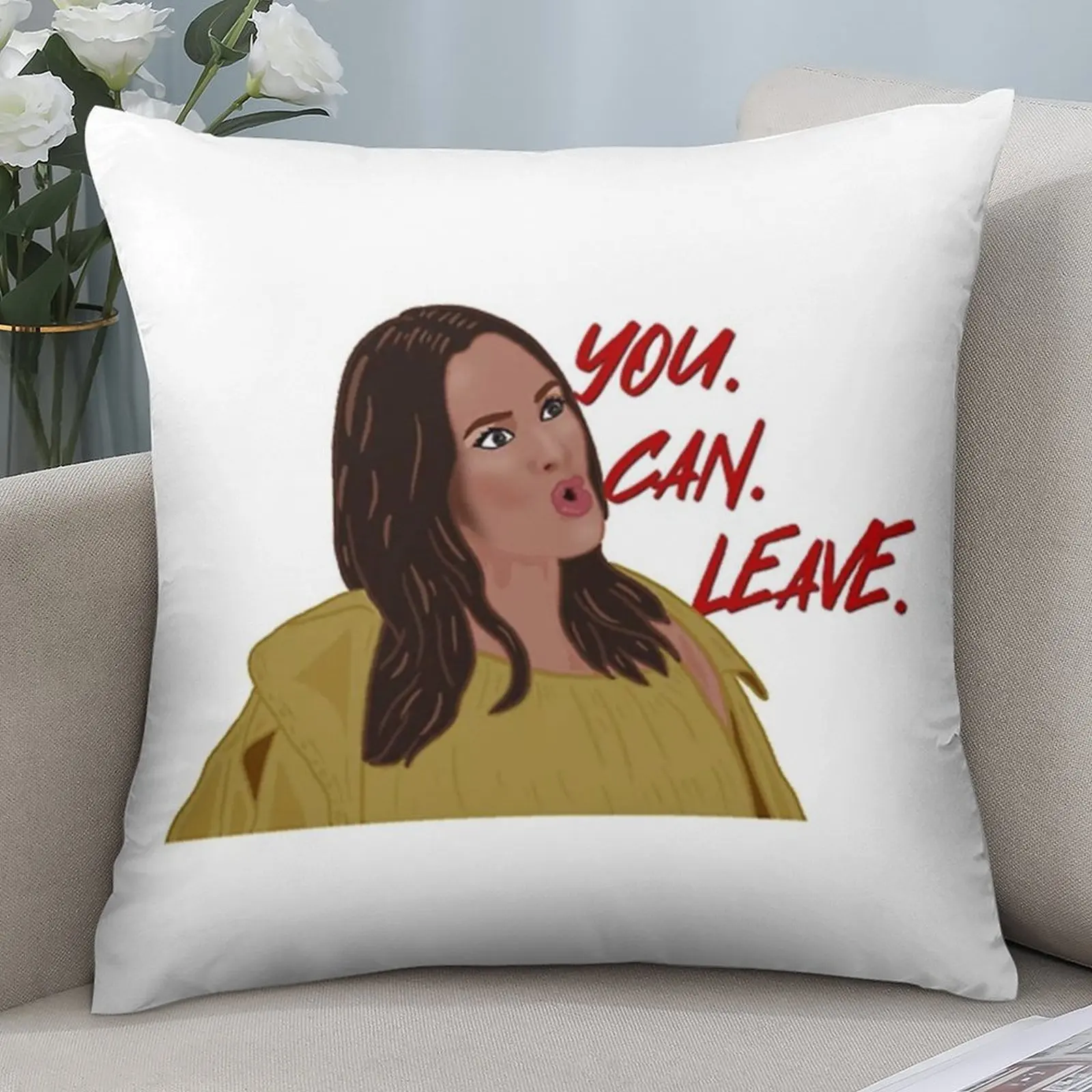 Short Plush Meredith Marks You Can Leave Pillowcase 18x18 Inch Double Sided Printed Cushion Cover Zipper Living Room Decor
