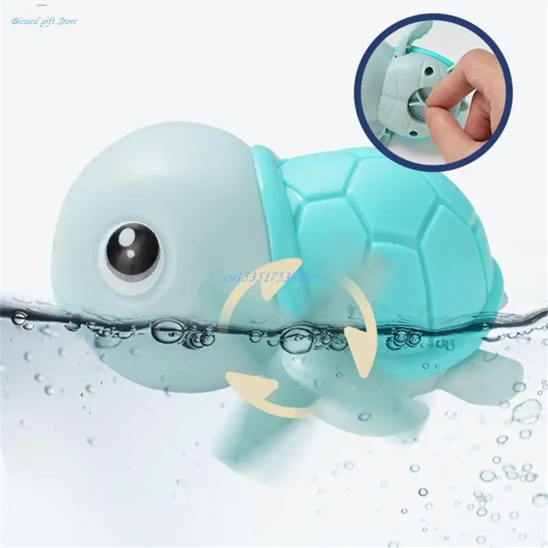 1PC NEW 2nd Wind Up Tortoise Baby Water Toy Infant Swim Wound-up Chain Clockwork Kids Beach Bath