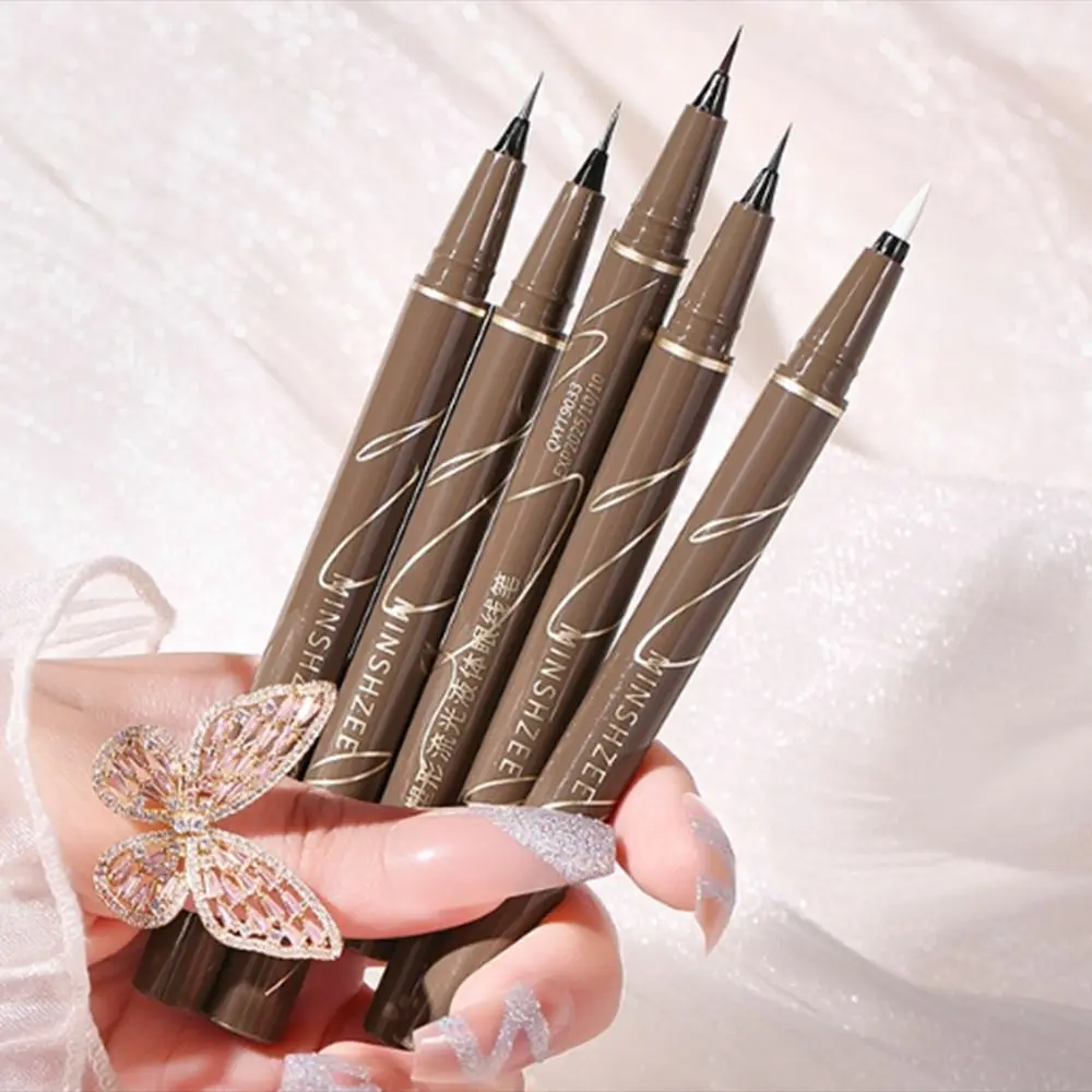Ultra cienki eyeliner w płynie wodoodporny, długotrwały leżący jedwabnik długopis szybkoschnący nie rozmazujący narzędzie do makijażu oczu kobiety