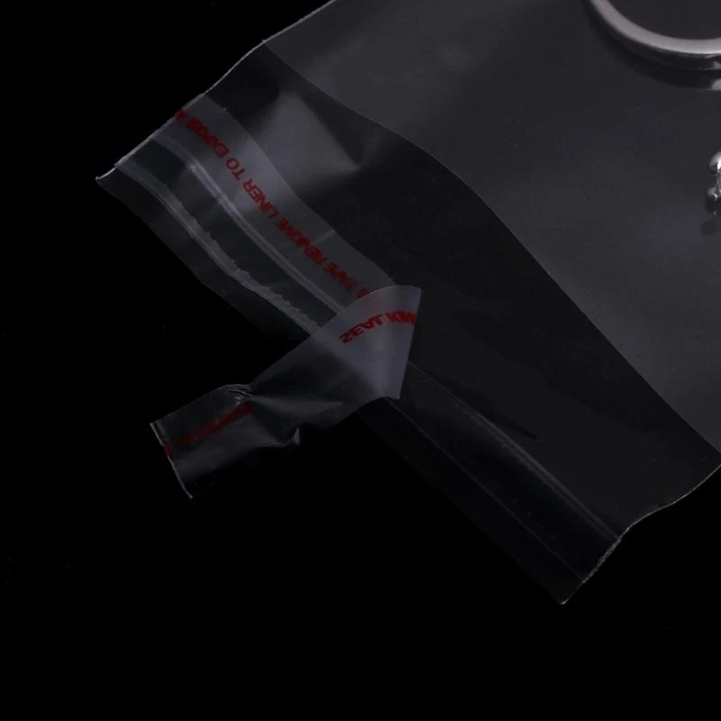 

Прозрачный самоклеящийся ювелирный материал Полиэтиленовая печать Белая сумка для карточек Подвесные сумки с отверстиями